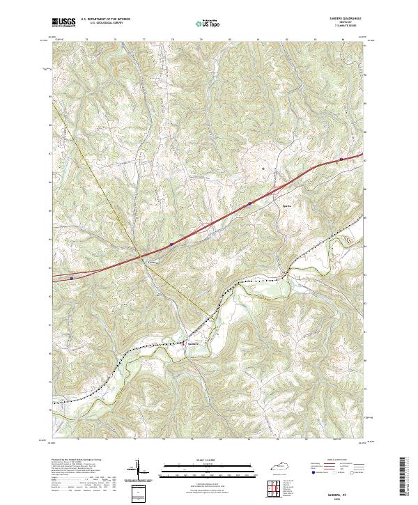 Sanders topographic map thumbnail
