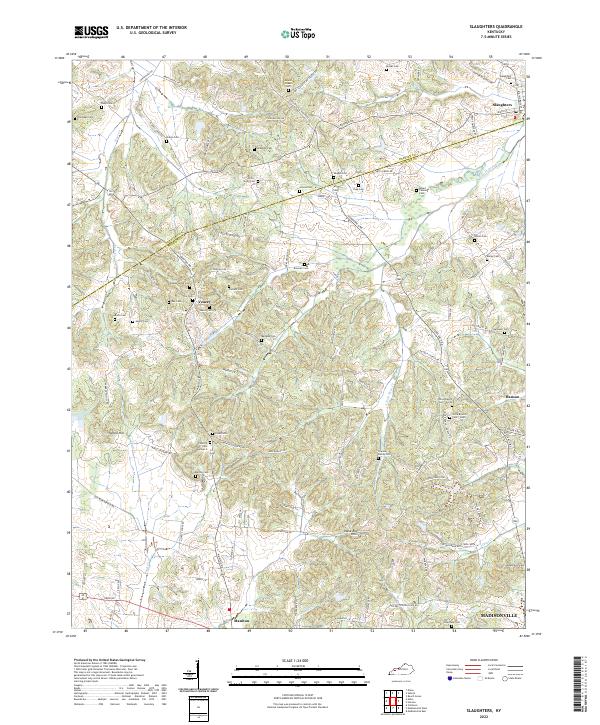 Slaughters topographic map thumbnail