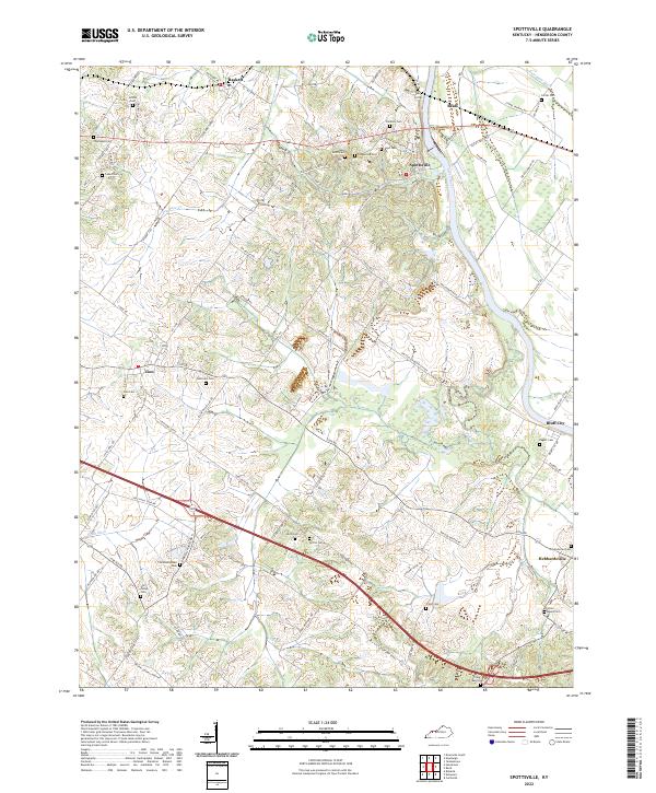 Spottsville topographic map thumbnail