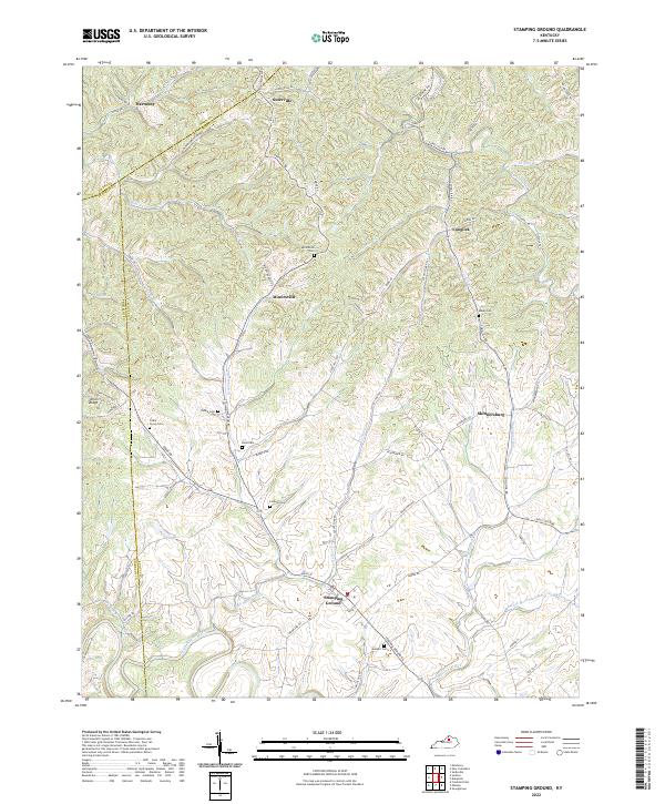 Stamping Ground topographic map thumbnail