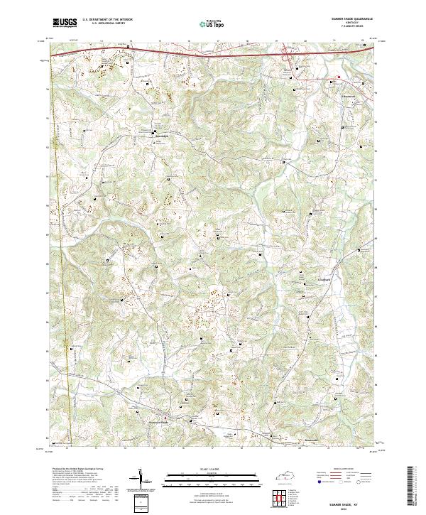 Summer Shade topographic map thumbnail