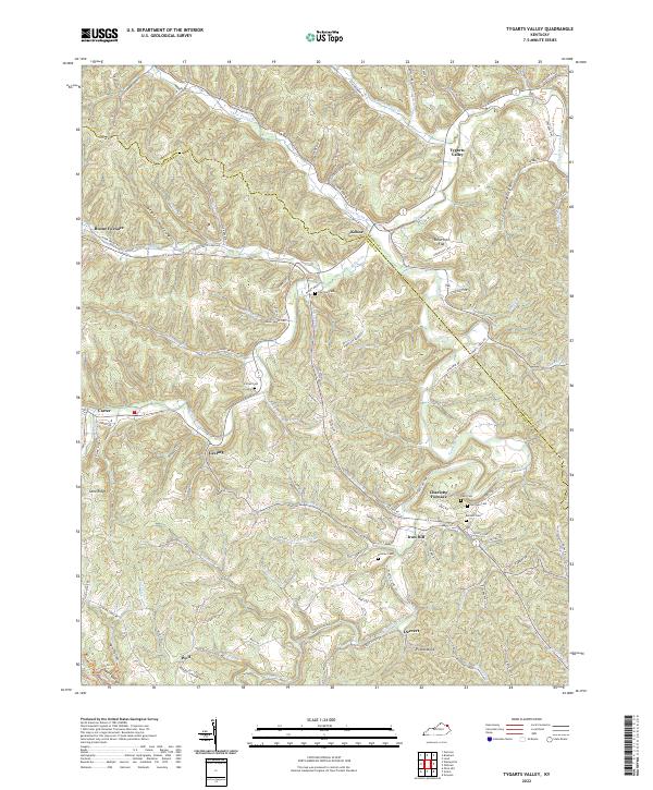 Tygarts Valley topographic map thumbnail