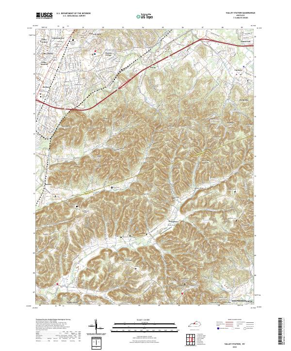 Valley Station topographic map thumbnail