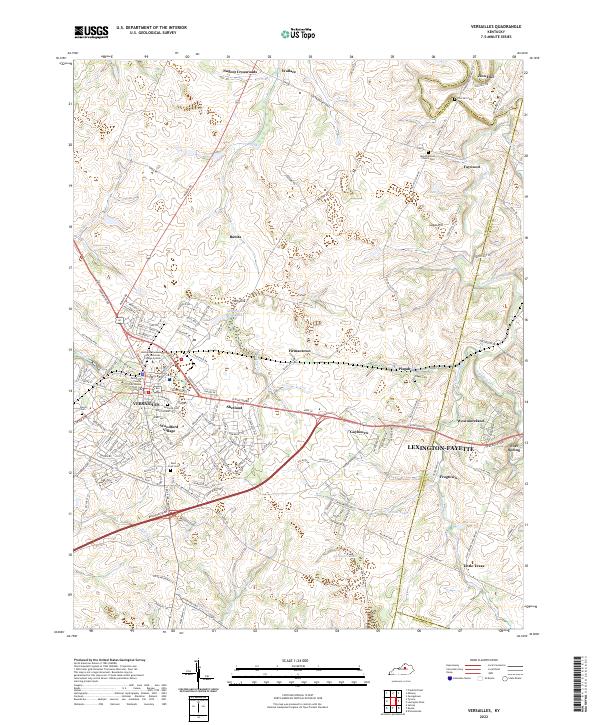 Versailles topographic map thumbnail