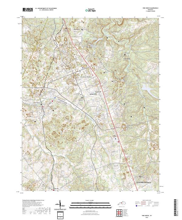 Vine Grove topographic map thumbnail