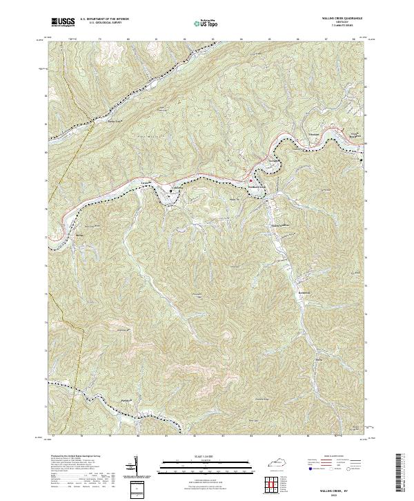 Wallins Creek topographic map thumbnail