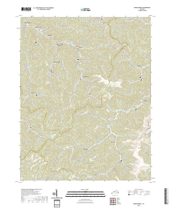 Wheelwright topographic map thumbnail