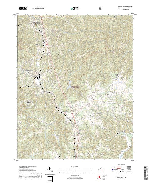 Whitley City topographic map thumbnail