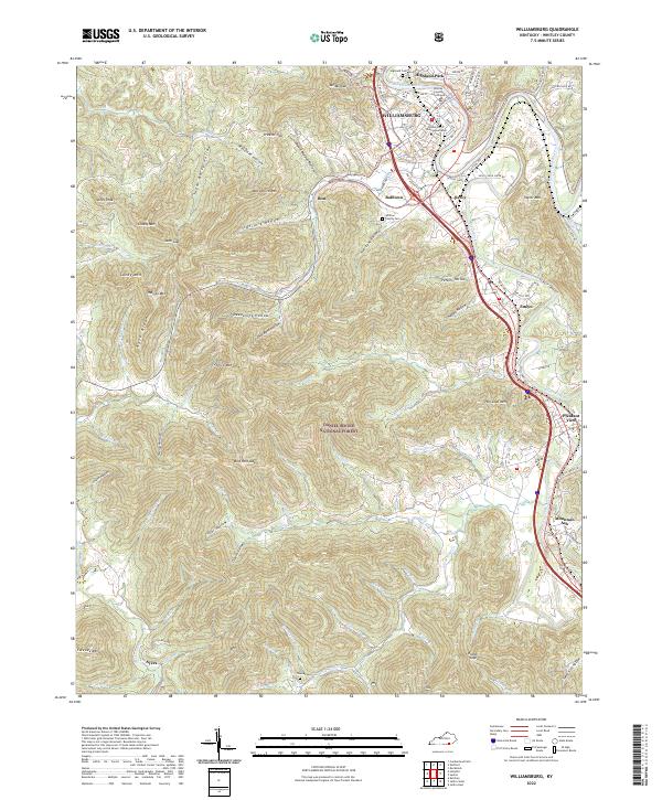 Williamsburg topographic map thumbnail