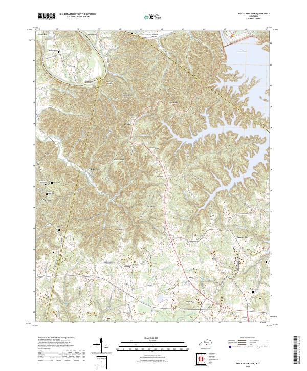 Wolf Creek Dam topographic map thumbnail