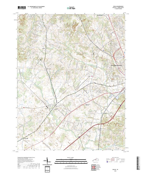 Cecilia topographic map thumbnail