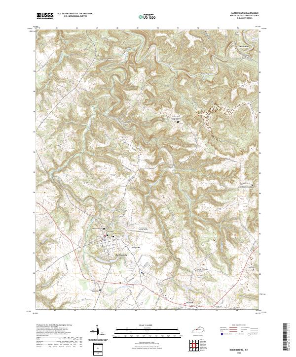 Hardinsburg topographic map thumbnail