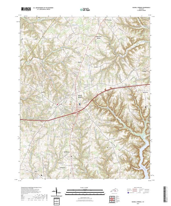 Russell Springs topographic map thumbnail