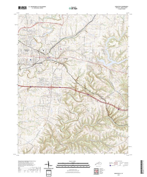 Shelbyville topographic map thumbnail