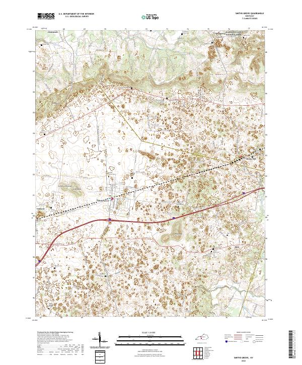 Smiths Grove topographic map thumbnail