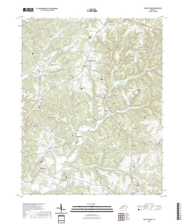 Welchs Creek topographic map thumbnail