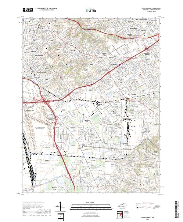 Louisville East topographic map thumbnail