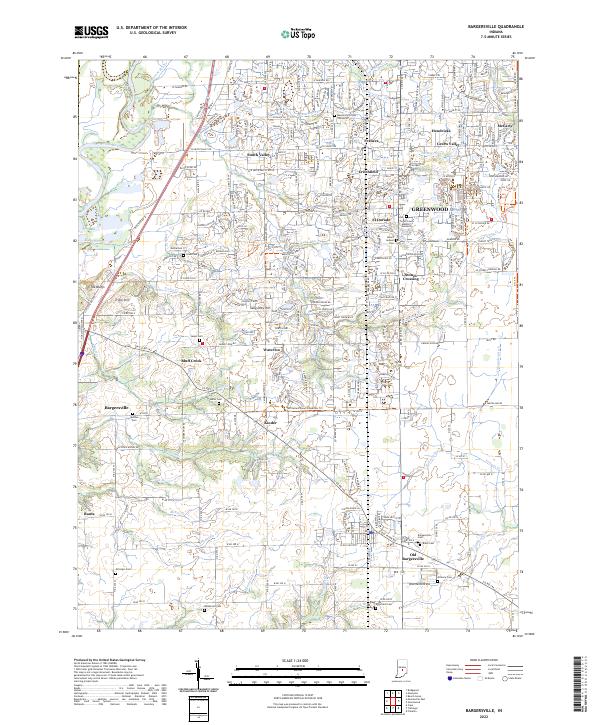 Bargersville topographic map thumbnail