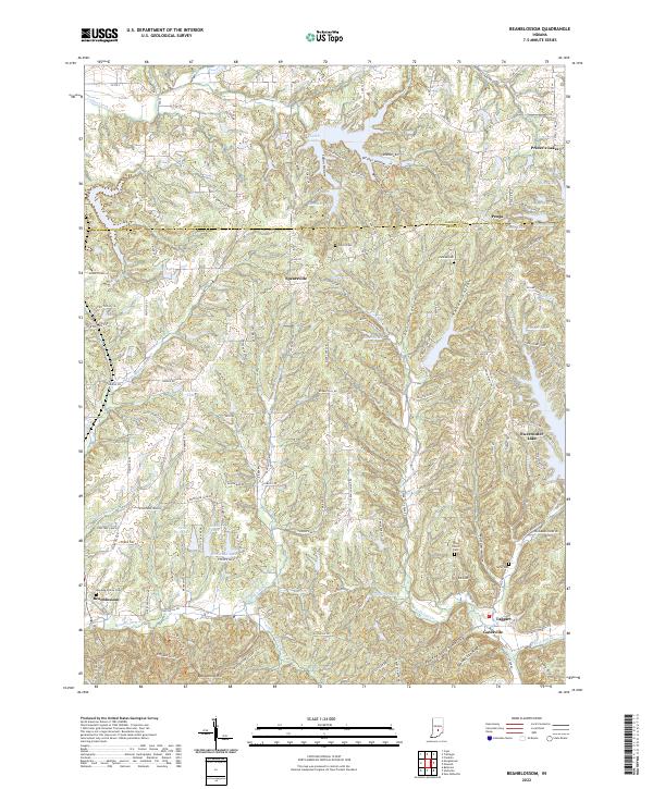 Beanblossom topographic map thumbnail