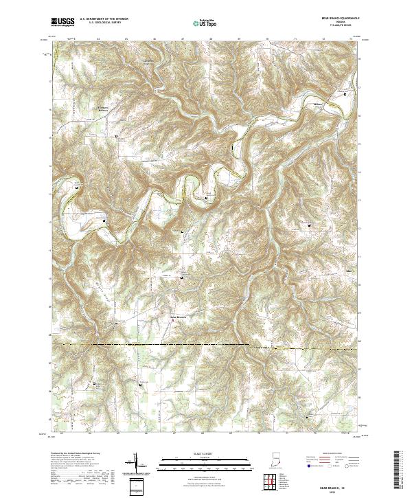 Bear Branch topographic map thumbnail