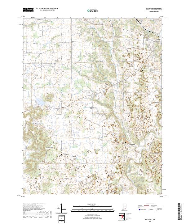 Becks Mill topographic map thumbnail