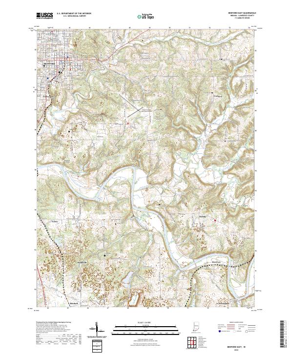 Bedford East topographic map thumbnail