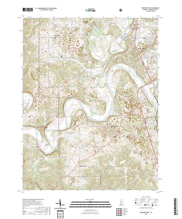 Bedford West topographic map thumbnail