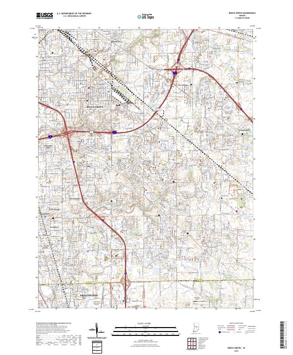 Beech Grove topographic map thumbnail