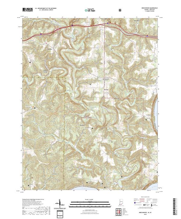 Beechwood topographic map thumbnail