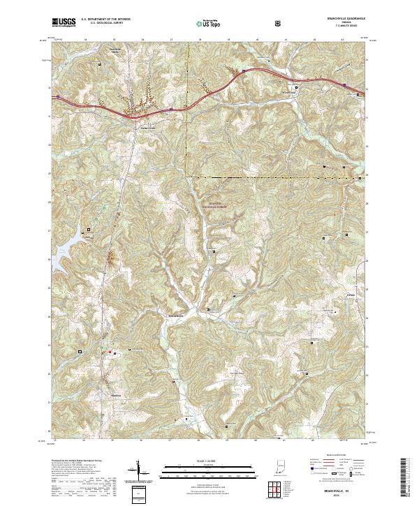 Branchville topographic map thumbnail