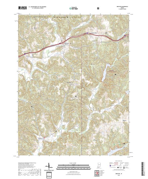 Bristow topographic map thumbnail