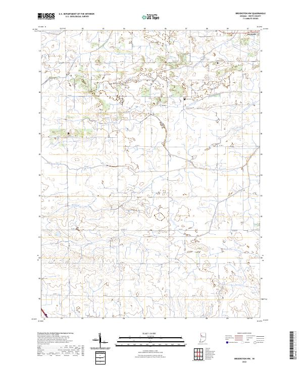 Brookston NW topographic map thumbnail