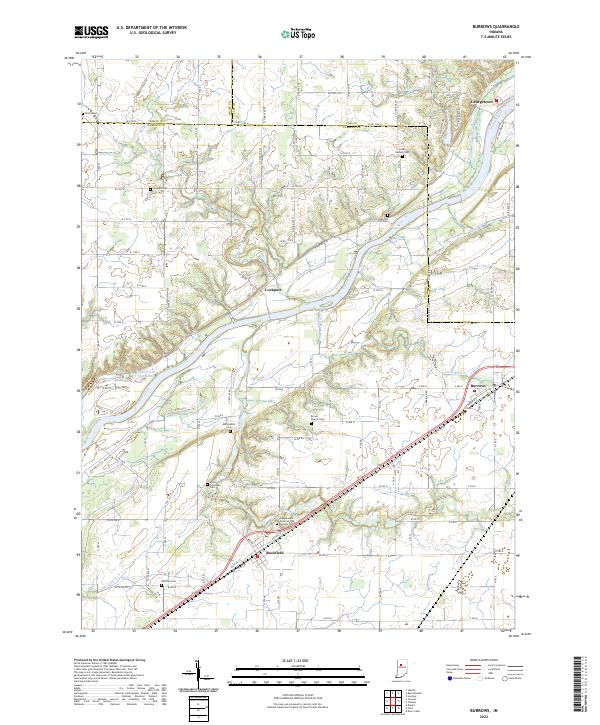 Burrows topographic map thumbnail
