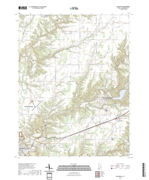 Butlerville topographic map thumbnail