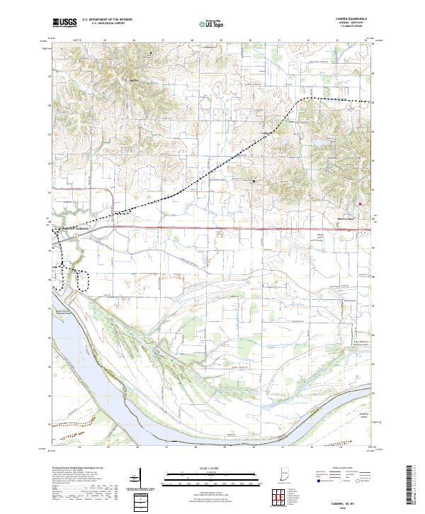 Caborn topographic map thumbnail