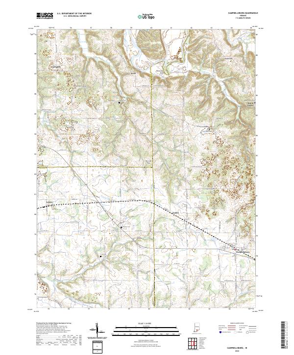 Campbellsburg topographic map thumbnail