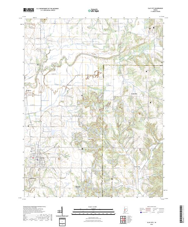 Clay City topographic map thumbnail