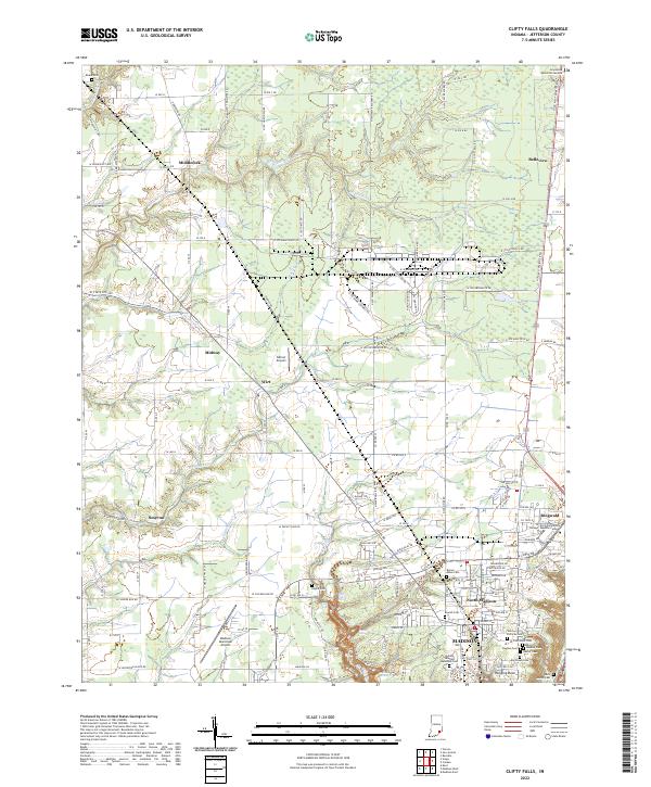 Clifty Falls topographic map thumbnail