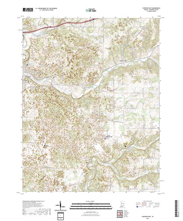 Corydon East topographic map thumbnail