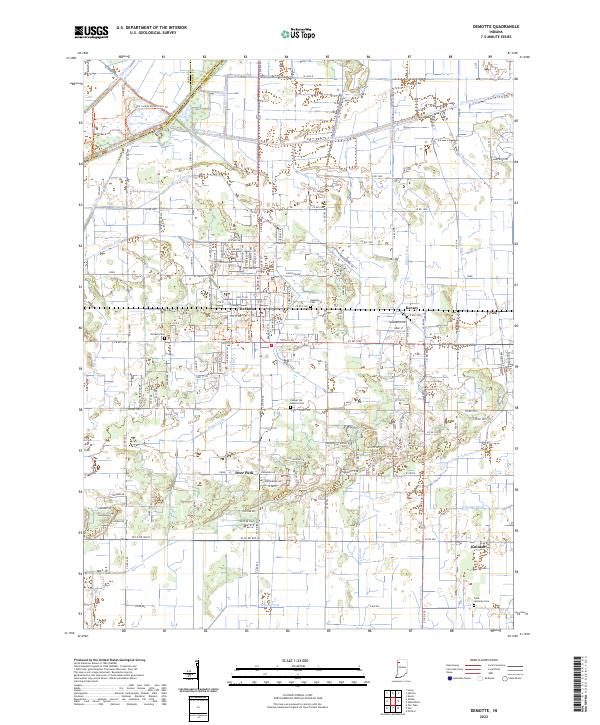 DeMotte topographic map thumbnail