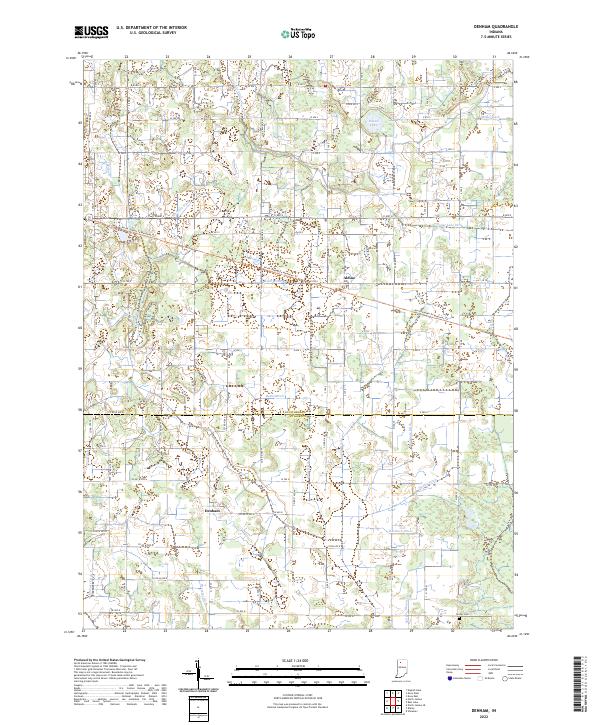 Denham topographic map thumbnail