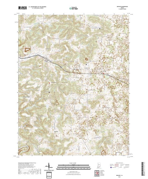 Depauw topographic map thumbnail