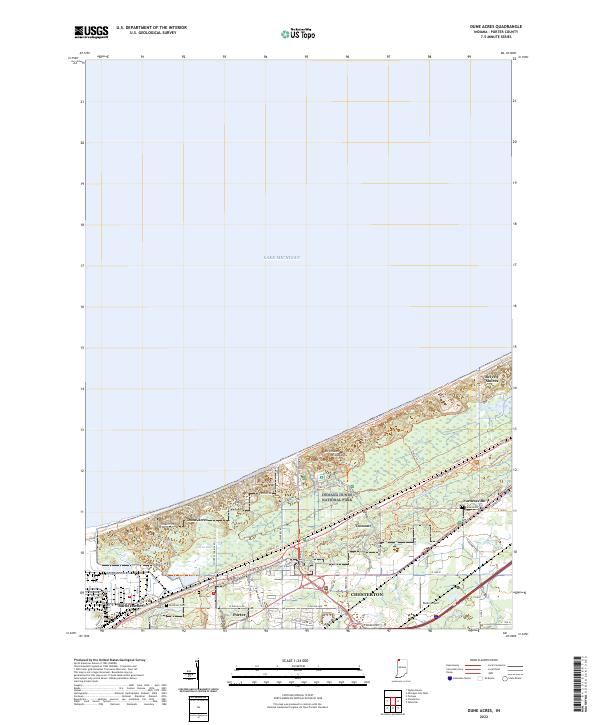 Dune Acres topographic map thumbnail