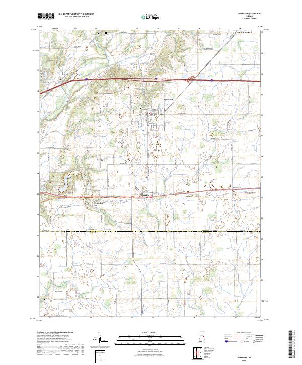 Dunreith topographic map thumbnail
