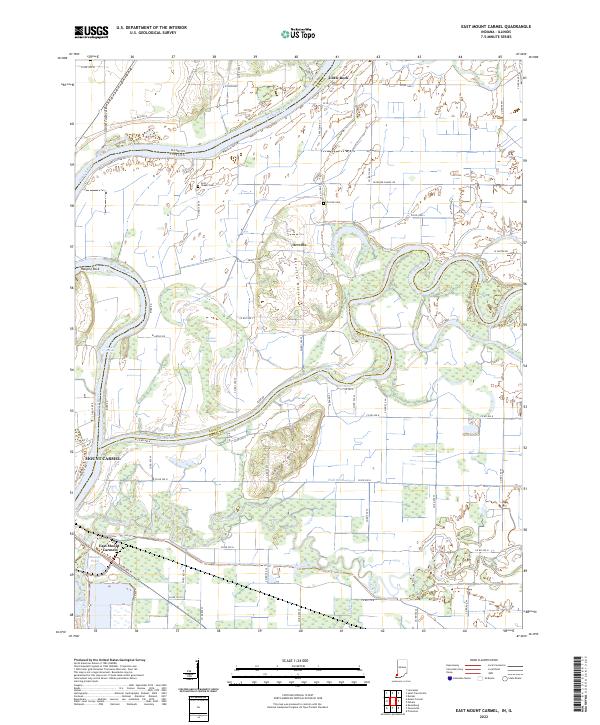 East Mount Carmel topographic map thumbnail