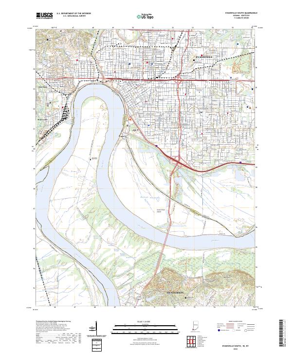 Evansville South topographic map thumbnail
