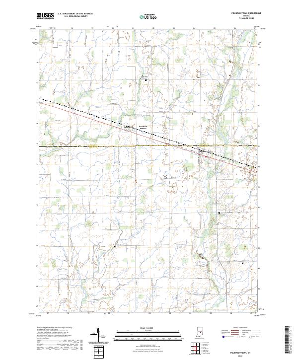 Fountaintown topographic map thumbnail