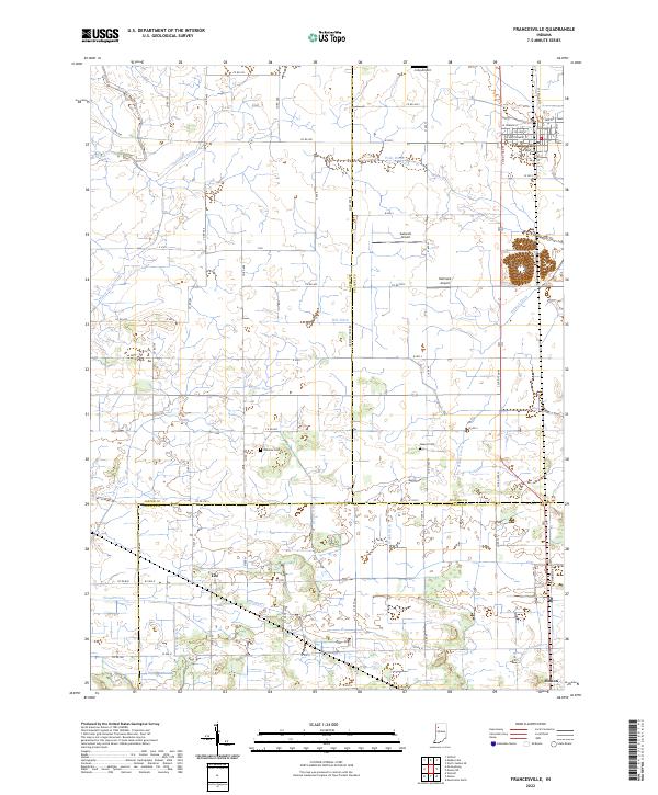 Francesville topographic map thumbnail