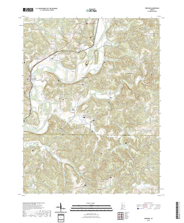 Freedom topographic map thumbnail