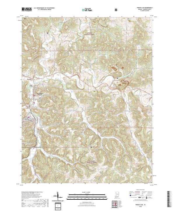 French Lick topographic map thumbnail